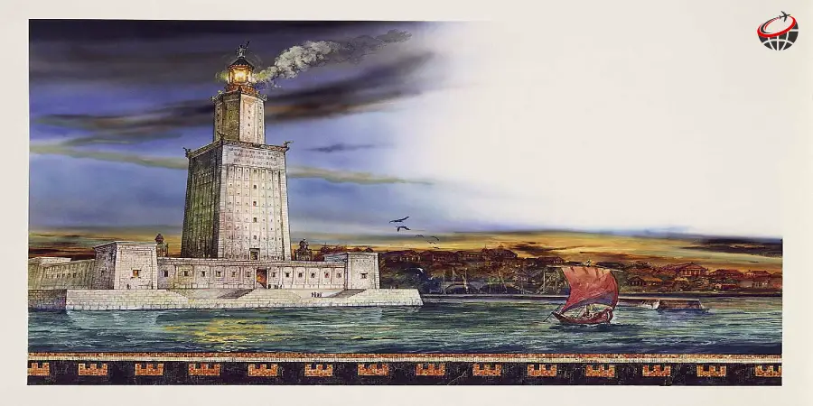 نقاشی برج فانوس دریایی شهر اسکندریه